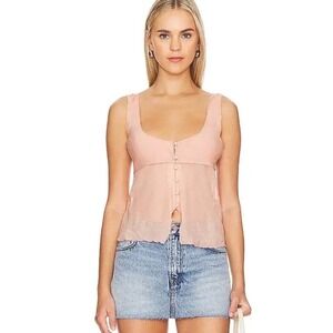 Tularosa Khalani top dusty mauve Revolve sheer spring tank y2k flowy coquette xs